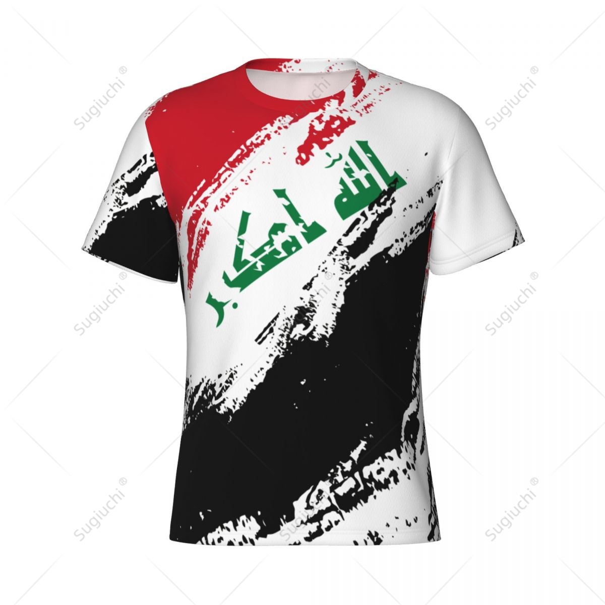 T Shirt Tight Fit - Custom Name Nunber Iraq Flag Color