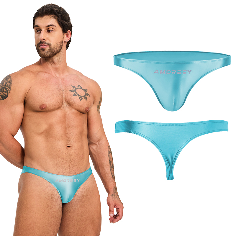 Trunk Breathable Men - satin glossy men underpants oily shiny
