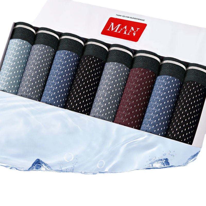 8pcs/Lot Men's Panties Ice Sil – обзор и цена Boxer Shorts Modal