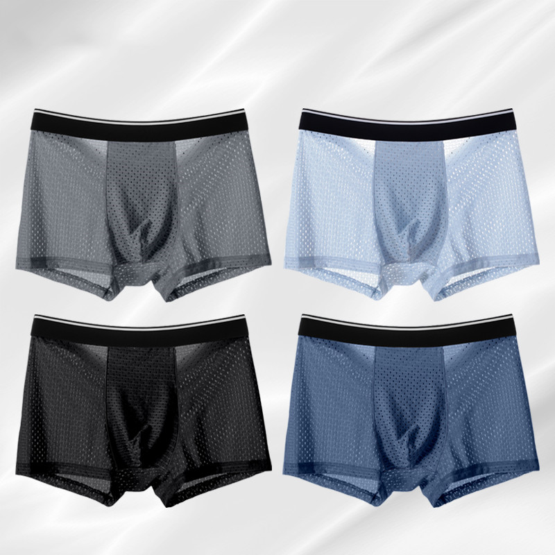 8pcs/Lot Men's Panties Ice Sil – обзор и цена Boxer Shorts Modal