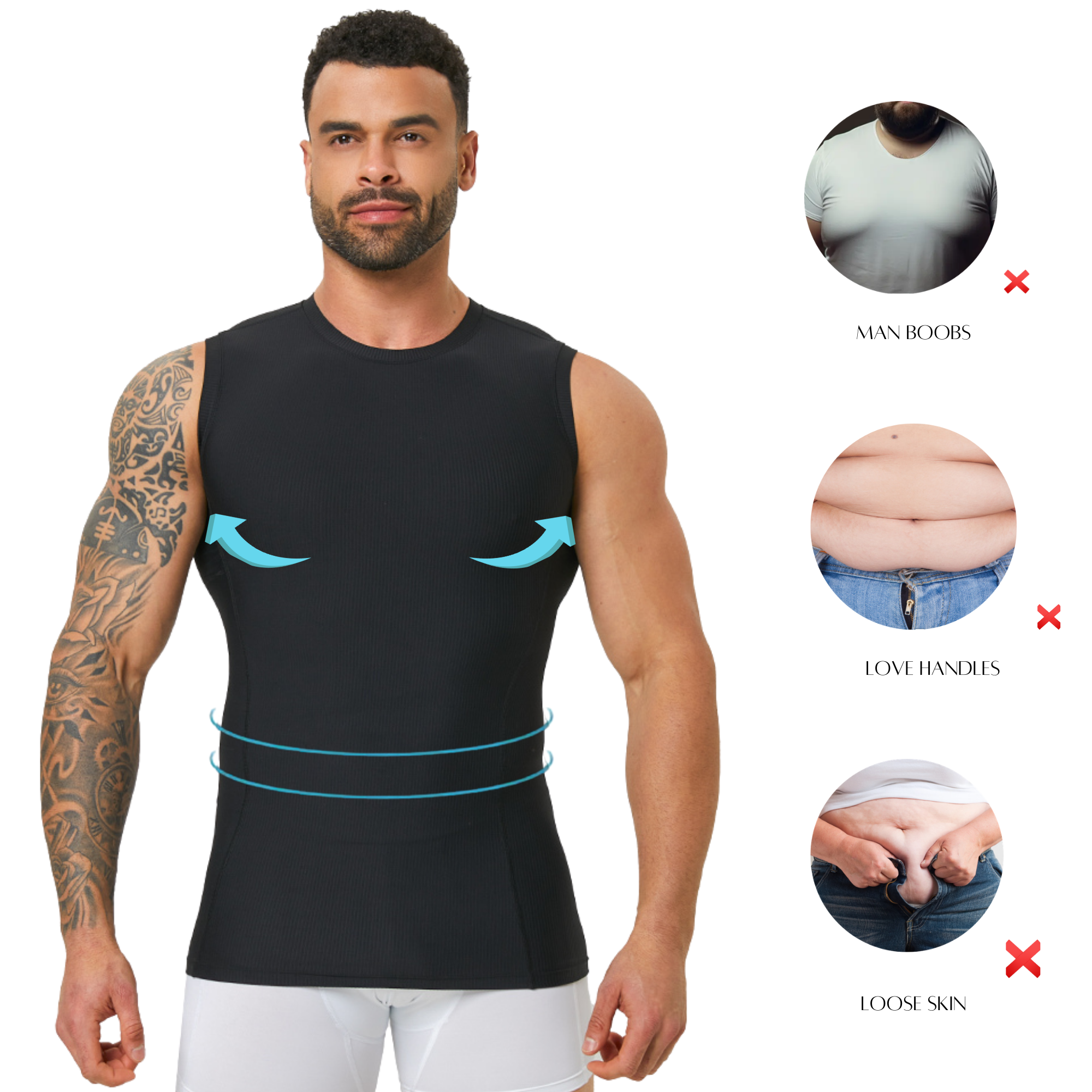 Men's Slim Fit Body Shaping Ve – обзор и цена Tank Top Ribbed