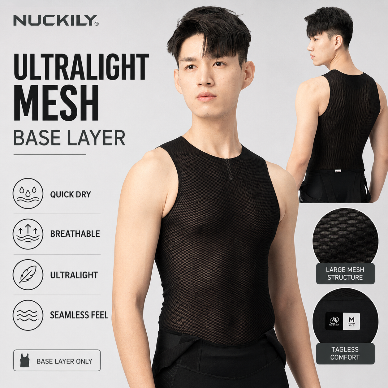 NUCKILY Men Cycling Base Layer – обзор и цена Sleeveless Undershirt