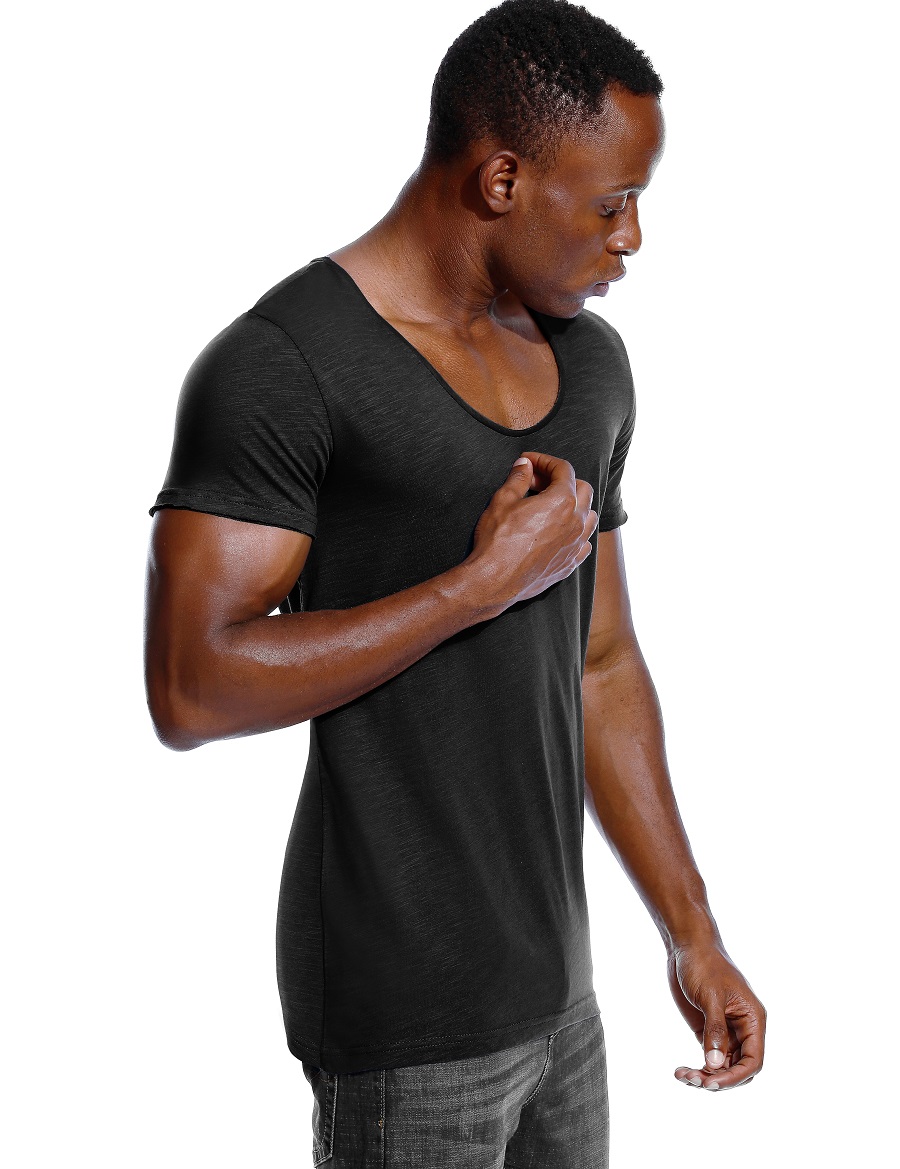 Scoop Neck T Shirt for Men Low – обзор и цена Undershirt Crew Neck