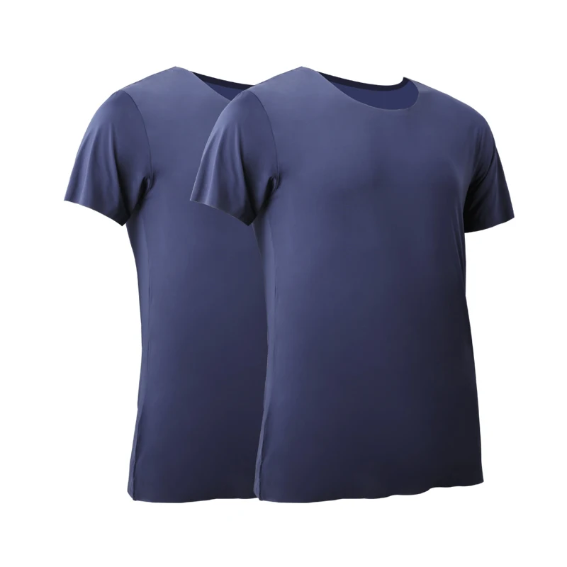 2PCS Men's Summer Ice Silk Sea – обзор и цена Undershirt Crew Neck