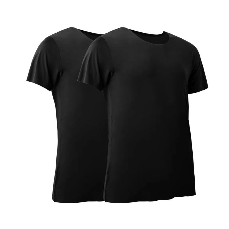 2PCS Men's Summer Ice Silk Sea – обзор и цена Undershirt Crew Neck