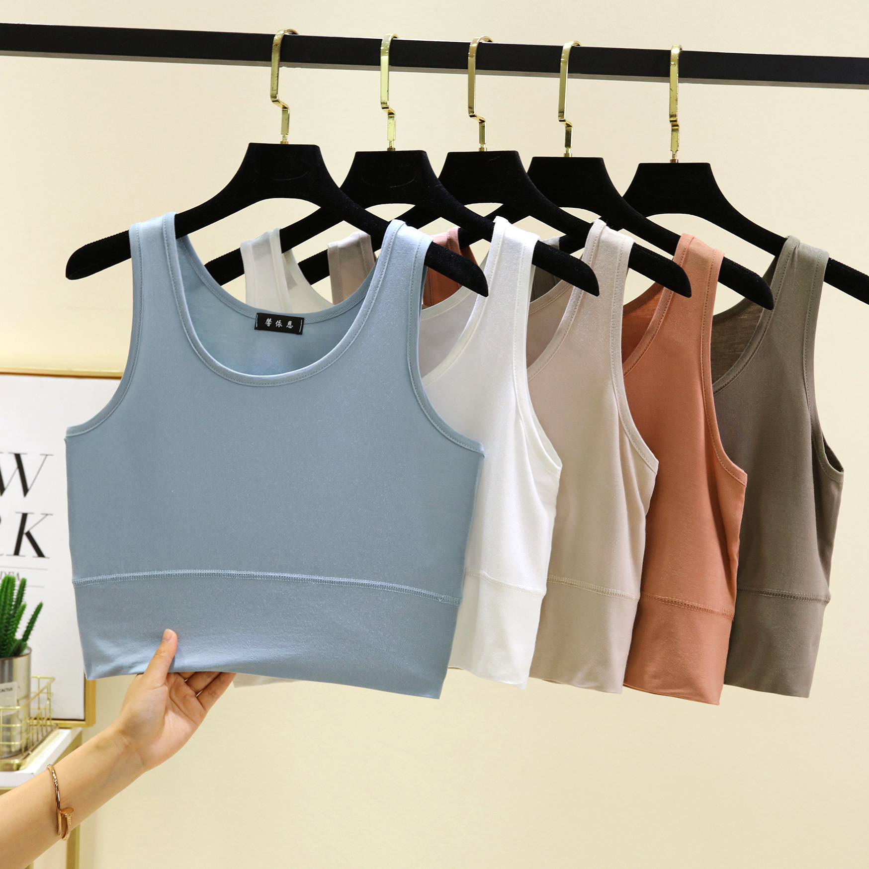 Modal O Neck cropped top Elast – обзор и цена Sleeveless Undershirt
