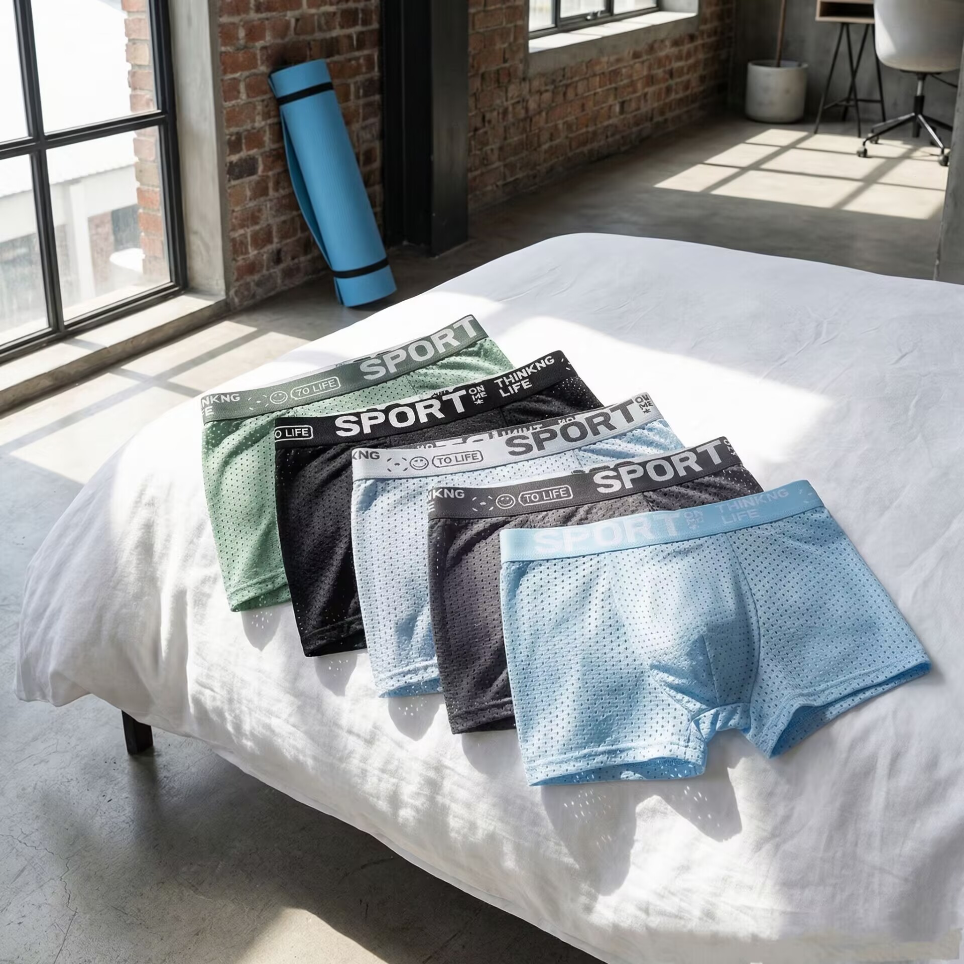 5pcs Men's Sexy Ice Silk Mesh  – обзор и цена Mesh Sport Boxer