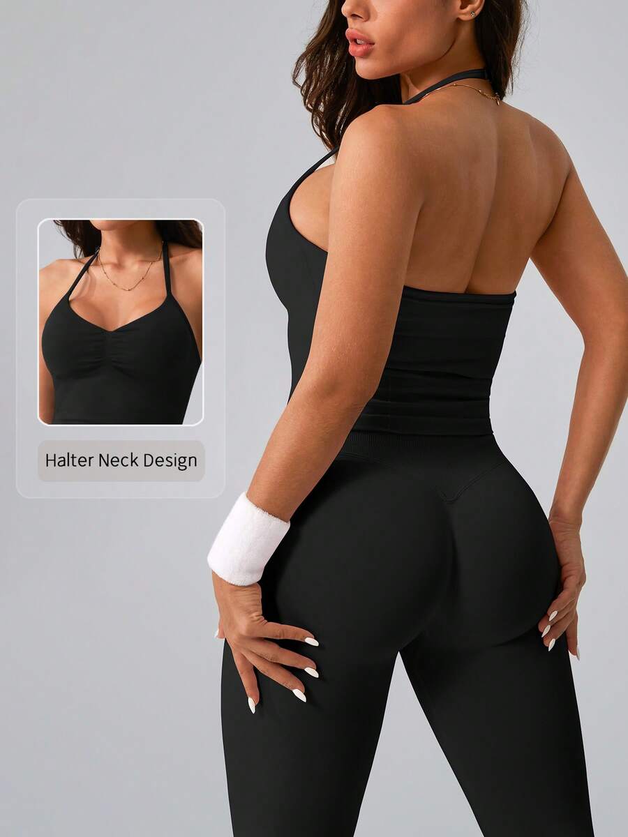Womens Ribbed Elastic Halter N – обзор и цена Tank Top Ribbed
