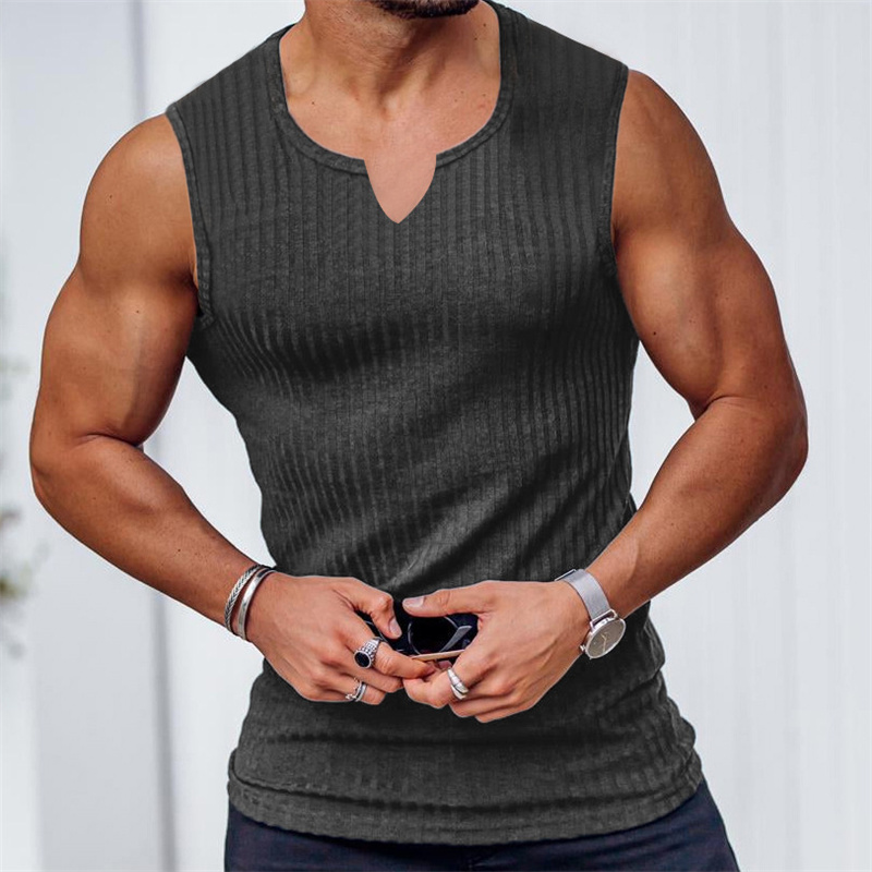 2024 Summer new men V-neck Ves – обзор и цена Undershirt Crew Neck