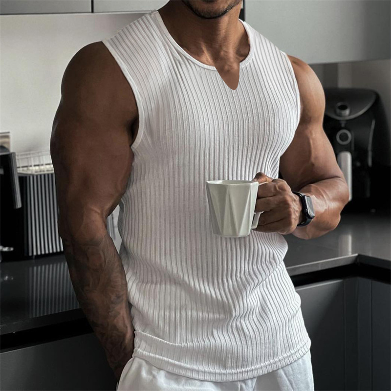 2024 Summer new men V-neck Ves – обзор и цена Undershirt Crew Neck