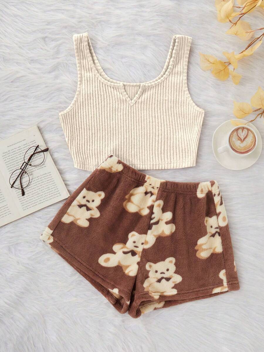 Brown Ribbed Brushed Tank Top  – обзор и цена Tank Top Ribbed