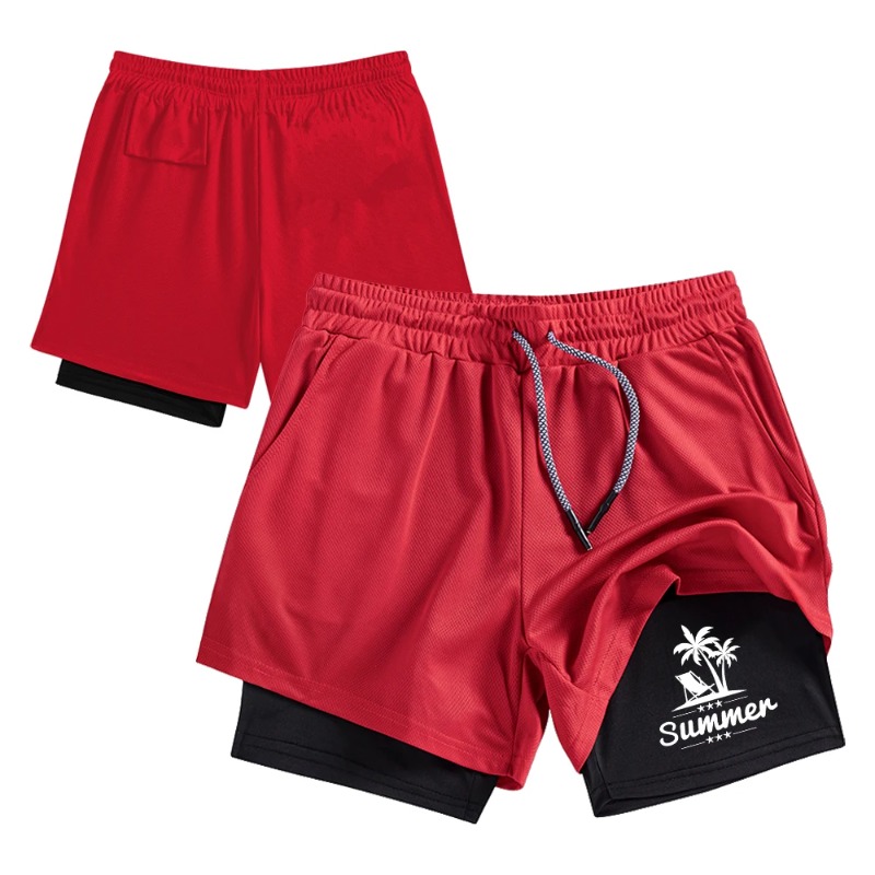 Summer Men's Double Layer Runn – обзор и цена Compression Shorts Athletes