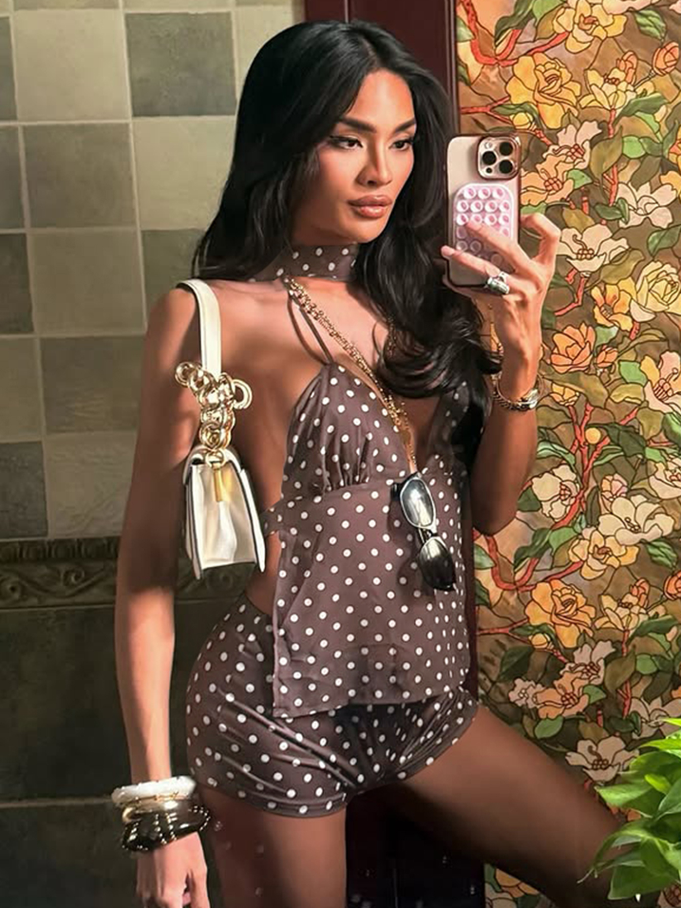 Hugcitar Polka Dot Print 2 Pie – обзор и цена Suspender Tank Top