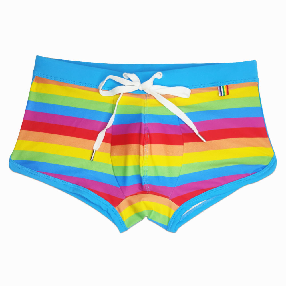 Rainbow Striped Men's Swimming – обзор и цена Trunk Breathable Men