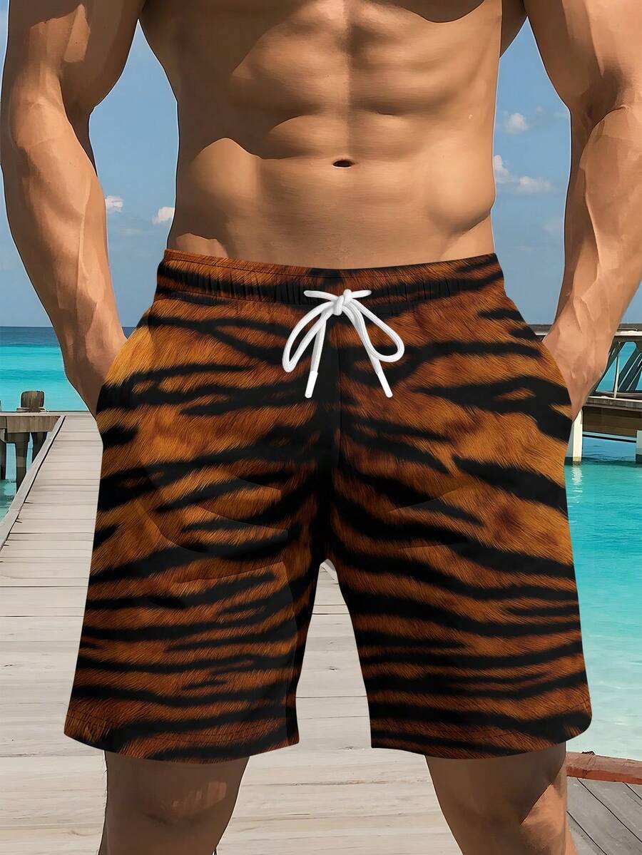 Mens Tiger Print Beach Shorts  – обзор и цена Trunk Breathable Men