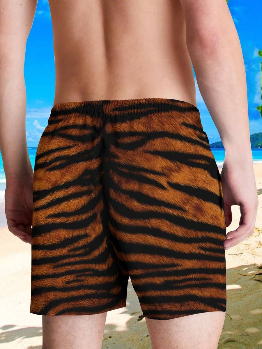 Mens Tiger Print Beach Shorts  – обзор и цена Trunk Breathable Men